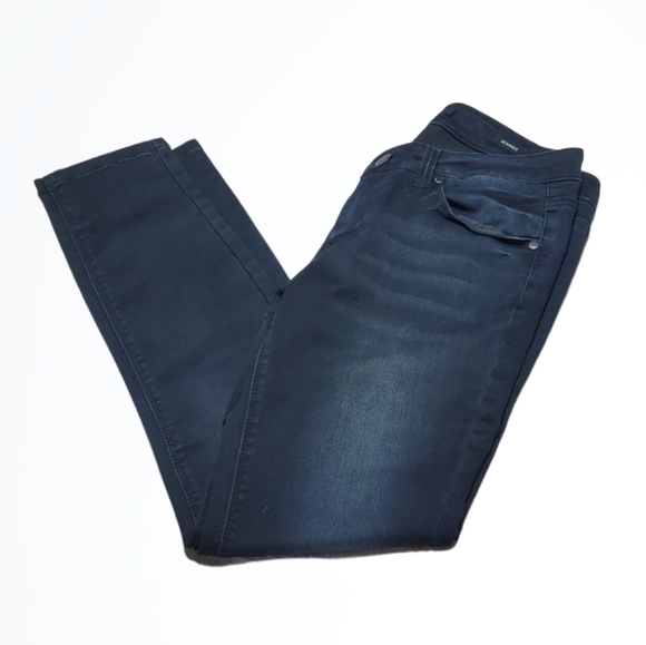 Max Jeans Very Dark Wash Mid Rise Skinny Skimmer Jeans Size 28 Waist 29 Inches - Picture 1 of 5